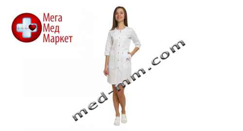 Купить Медицинский халат женский Севилья белый/красная строчка №90 цена, характеристики, отзывы